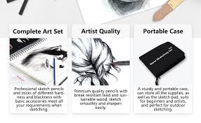 Drawing pencils set,52 pack professional sketch pencil set in zipper carry case,art supplies drawing set with graphite charcoal sticks tool sketch book for adults kids drawing sketching by shuttle art Amazon Com Drawing Pencils Set 52 Pack Professional Sketch Pencil Set In Zipper Carry Case Drawing Kit Art Supplies With Graphite Charcoal Sticks Tool Sketch Book For Adults Kids Drawing Sketching By