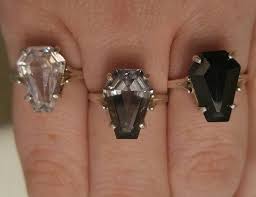Make A Statement With A Single Coffin Gem Sitting Proudly On Your Finger Crafted From Semi Preci Cleaning Silver Jewelry Gothic Jewelry Gothic Engagement Ring