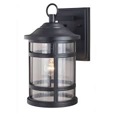 Shop Southport Rust Proof 1 Light Black Coastal Outdoor Wall Lantern Clear Glass 8 5 In W X 14 75 In H X 10 5 In D Overstock 28855328