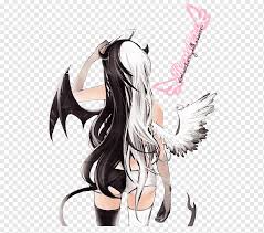 More images for anime female angel silhouette » Demon Devil Angel Anime Youtube Demon Cg Artwork Black Hair Manga Png Pngwing