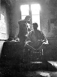 100 Years Ago The War Waldo Saw Barber Barber Shop Business Vintage Barber