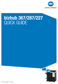 Scan resolution, faxing and powerful finishing options for printing! Konica Minolta Bizhub 367 Quick Manual Pdf Download Manualslib