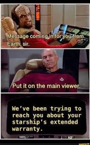 22 tweets you'll find funny if you are being harassed by the robocall about your car's extended warranty. 28 Funny Star Trek Memes Ideas Memes Star Trek Funny Star Trek
