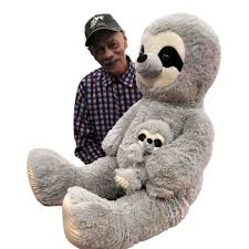 Great savings & free delivery / collection on many items. Giant Stuffed Sloth With Baby 44 Inches Soft 112 Cm Big Plush Huge Cuddly Stuffed Animal Gray Color Walmart Com Walmart Com