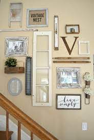 Glue the farmhouse onto the board. Image Result For Farmhouse Collage Wall Staircase Wall Decor Farmhouse Wall Decor Staircase Decor