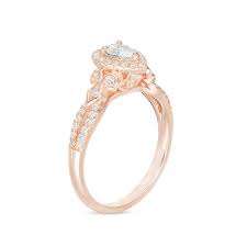 Maybe you would like to learn more about one of these? 1 2 Ct T W Pear Shaped Diamond Frame Tri Sides Vintage Style Engagement Ring In 14k Rose Gold Zales
