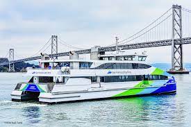 San Francisco Bay Ferry And Bay Bridge San Francisco By Mitchell Funk Bay Bridge San Francisco Bay Francisco