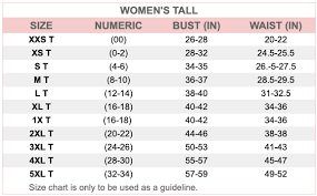 Women S Size Guide Mercari Your Marketplace
