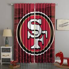 3d Printed San Francisco 49ers Style Custom Living Room Curtains Curtains Living Room 49ers Bedroom Ideas Custom Made Curtains