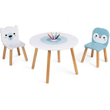 Des tables et des chaises pour la chambre de votre enfant. Table Et 2 Chaises Enfant En Bois Banquise Janod Drom Design