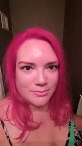 Blonde hair with pink highlights