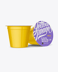 Download K Cup Pods Mockup Eye Level Shot In Cup Bowl Mockups On Yellow Images Object Mockups PSD Mockup Templates
