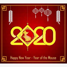 Happy New Chinese Year 2020 Year Of The Rat Year Of The Mouse 2020 Cherry Blossom Flower Png And Vector With Transparent Background For Free Download
