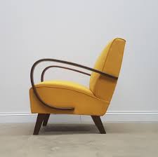 It fits perfectly to any style and decor. Jindrich Halabala For Thonet Bentwood Armchair In Yellow 1930s 129923