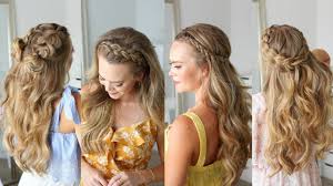 Faux hawk braids into pony. 5 Half Up Dutch Braid Hairstyles Missy Sue Youtube