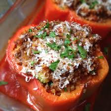 Stuffed Peppers With Beef And Bulgur Wheat The Lemon Bowl Recipe Wheat Recipes Stuffed Peppers Bulgur Wheat Recipes