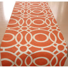 72 Quot Table Runner 180cm 6ft Retro Orange And Ivory Cream Beige Funky Retro Geometric 6 39 Funky Design Table Runners Funky