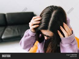 Scalp pain associated with hair loss. Young Brunette Woman Image Photo Free Trial Bigstock
