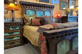 Buy complete coordinated items in santa fe themes for the bedroom and master bath, including comforters, accent pillow, drapes, valances, shower curtains and more. Western Bedroom Set Luxury Bedroom Hat Creek Interiors