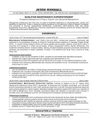 Resumes Maintenance Supervisor Resume Objective Examples Good Objective For Resume Resume Examples
