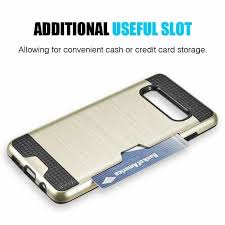 You can conveniently store up to 2 cards such as your id, credit or debit card, transit cards, or even cash in the hidden compartment on the back of the case without. Samsung Galaxy S10e Case For Samsung Galaxy S10e Case Card Holder Slot Shockproof Dual Layer Brush Matte Cover Silver 48888