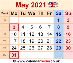 These include monthly calendars and even complete 2021 planners. Calendar May 2021 Uk With Excel Word And Pdf Templates