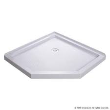 Dreamline Slimline 36 In X 36 In Neo Angle Shower Base In White Dlt 2036360 The Home Depot Neo Angle Shower Neo Angle Shower Base Shower Base
