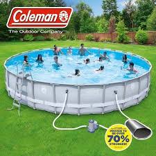 Coleman Power Steel 26 X 52 Frame Swimming Pool Set Walmart Com Swimming Pools Above Ground Swimming Pools Backyard Pool