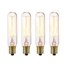 On the color temperature scale, this set reads at 2200k. Globe Electric 40w Incandescent Vintage Edison Mini Tube Light Bulb 4 Pack The Home Depot Canada