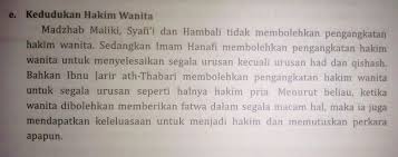Pertama :keadaan wanita sebelum islam. Jelaskan Kedudukan Hakim Wanita Menurut Para Imam Islam Brainly Co Id