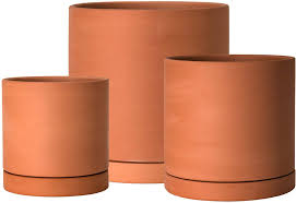 The napa cylinder planters are perfect for showcasing floral arrangements and plants in any indoor or outdoor setting. Small Set Of 3 4 1 Inch 5 3 Inch 6 5 Inch Terracotta Pot With Drainage Hole And Saucer Round Cylinder Planter Pot Walmart Com Walmart Com