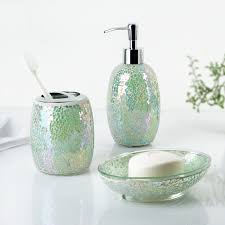 White, blue, gray, pink, black, green, red ⭐free worldwide shipping. Buy Better Homes Gardens 3 Piece Aqua Glass Iridescent Mosaic Bath Accessory Set Online In Thailand 650220920