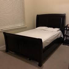 Fantastic bed framecarl armi bought this bed frame over a month ago and still i'm taking back, every time i walk into my bedroom, with how great it looks! Best Dark Brown Chocolate Queen Sleigh Bed Frame And Mattress For Sale In Charlotte North Carolina For 2021