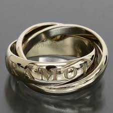 Cartier Trinity Or A Mouret 3 Bands 18k White Gold Ring 10 3g Us5 75 Eu51 White Gold Rings Rings White Gold