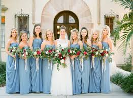 Red French Blue Al Fresco Estate Wedding Blue Fall Wedding French Blue Wedding Steel Blue Bridesmaid Dresses