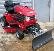 Kersten Snow Plough On The Front Of A Westwood Mower Landscaping Equipment Garden Tractor Lawn Tractor