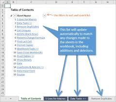 I couldn't figure out how to link cells between worksheets in the same workbook so that the info in let's say cell f3 on sheet 1 of the workbook would automatically show up in different cell on another sheet in the same workbook. Excel Table Of Contents That Automatically Updates Excel Campus