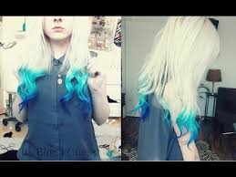 It's obvious that blue hair isn't just for punkers and cartoon characters anymore, women of all ages are trying out this bold hair these fun, light blue tips are a great way to spice up your long tresses. How To Blue Dip Dye Blue Ombre Hair Youtube