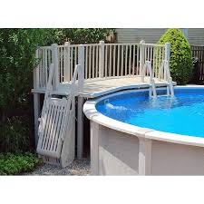 Small decks and patios can be really beautiful, and we are here to prove it with these cozy small backyard deck designs fit for different spaces. Vinylworks 5 X 13 5 Ft Resin Fan Deck Kit With Steps And Gate Pool Supplies Canada
