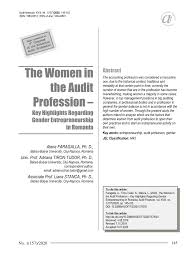 Check spelling or type a new query. Pdf The Women In The Audit Profession Key Highlights Regarding Gender Entrepreneurship In Romania