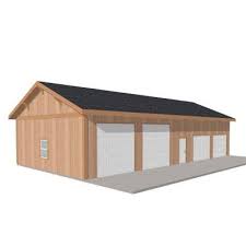 Barn Pros Workshop 60 Ft X 30 Ft Engineered Permit Ready Wood Garage Package Installation Not Included Thd Bp3060ws The Home Depot Garage Packages Garage Installation Home