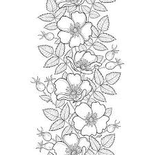 Free for commercial use no attribution required high quality images. Seamless Pattern With Outline Flower Hips And Leaves On The Floral Pattern Vector Seamless Patterns Summer Design