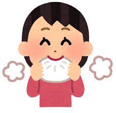 肉まんを食べる女の子のイラスト 背景 素材 かわいい イラスト 日本美術