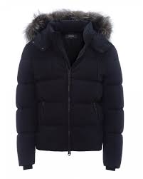 Mens Randi X Coat Down Filled Navy Jacket