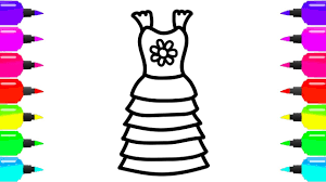 Gallery of beautiful dress coloring pages. How To Draw A Dress Coloring Page House Coloring Book Youtube
