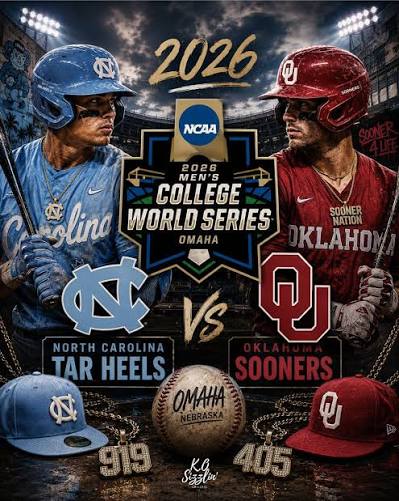 North Carolina Tar Heels vs Oklahoma Sooners in 2026 Men's College World  Series