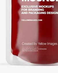 Doy Pack With Jam Mockup In Pouch Mockups On Yellow Images Object Mockups