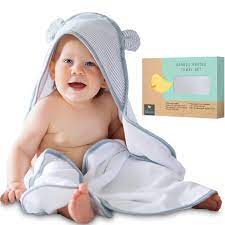 Baby carter's elephant hooded towel. Premium Hooded Baby Towel And Washcloth Set Organic Bamboo Baby Towels With Hood Extra