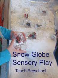Snow Globe Sensory Play In Preschool Sensory Boxes Sensory Tubs Preschool