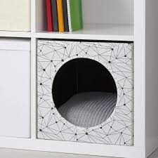 lurvig cat house with pad white light gray ikea kallax ikea cat bed